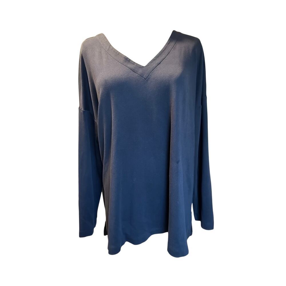 J. Jill Petite V-Neck long Sleeve Tunic. Navy Blue. Size PXL